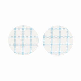Windowpane Check Coasters Set Of 2 Bluewaterproof oil-proof tablecloth