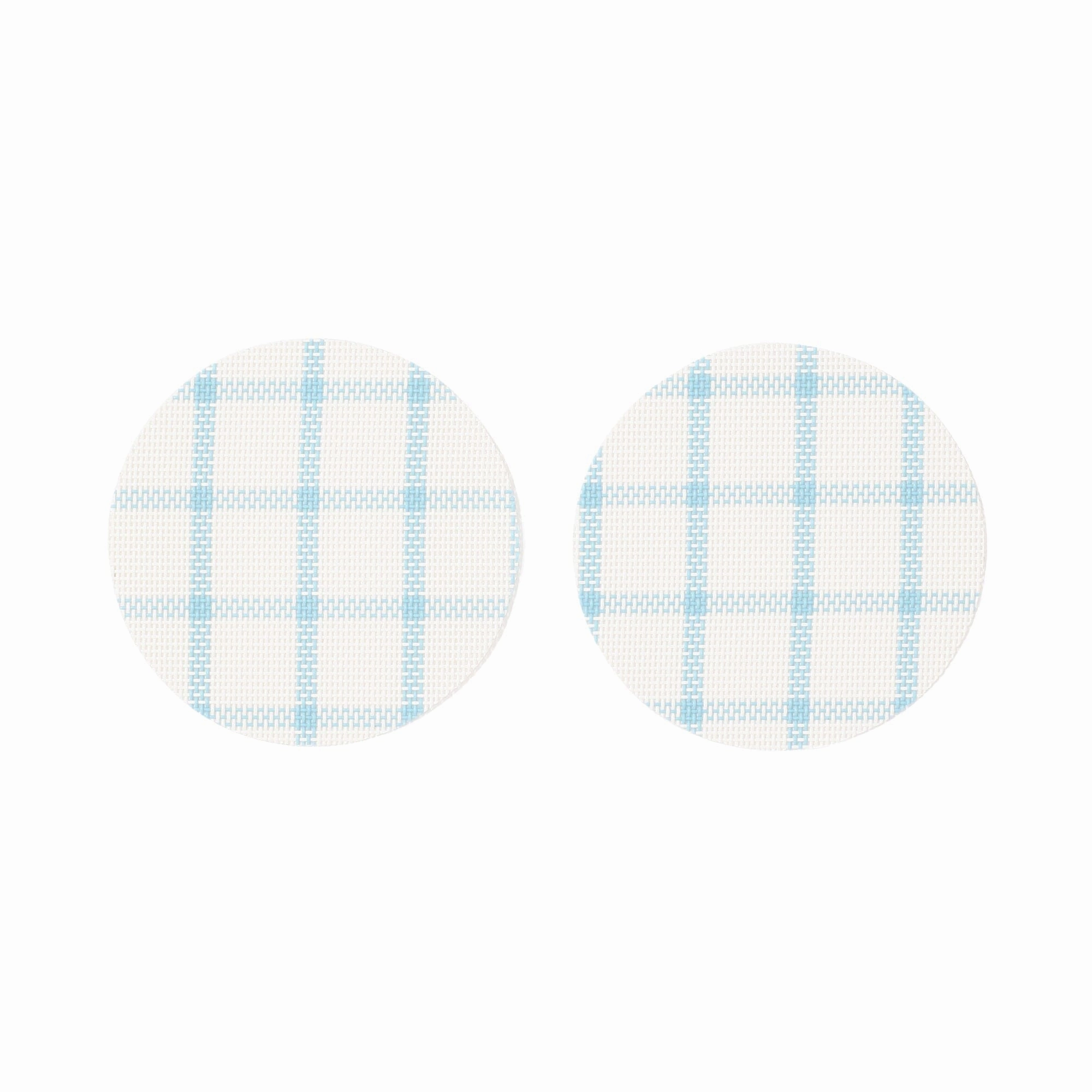 Windowpane Check Coasters Set Of 2 Bluewaterproof oil-proof tablecloth