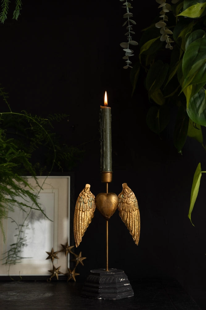 Winged Milagro Heart Candle Holder