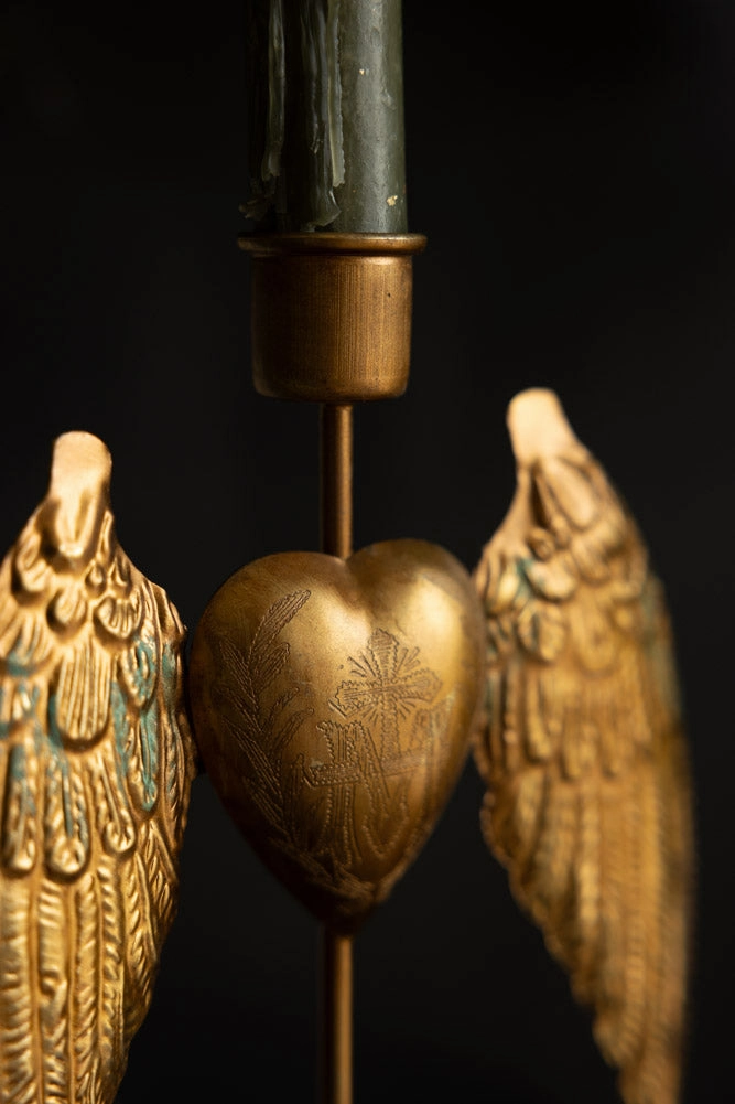 Winged Milagro Heart Candle Holder