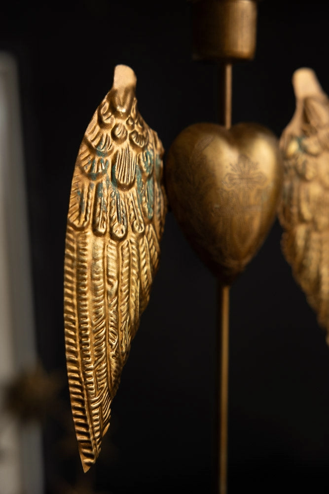 Winged Milagro Heart Candle Holder