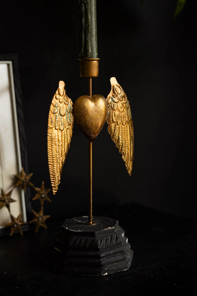 Winged Milagro Heart Candle Holder