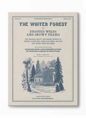 Winter Forest Bookplate, Canvasindoor decorative canvas print