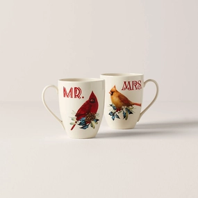 Winter Greeting 2-Piece Mr & Mrs Mug Setmodern kitchen decor ,kitchen dinner set ,dinnerware 