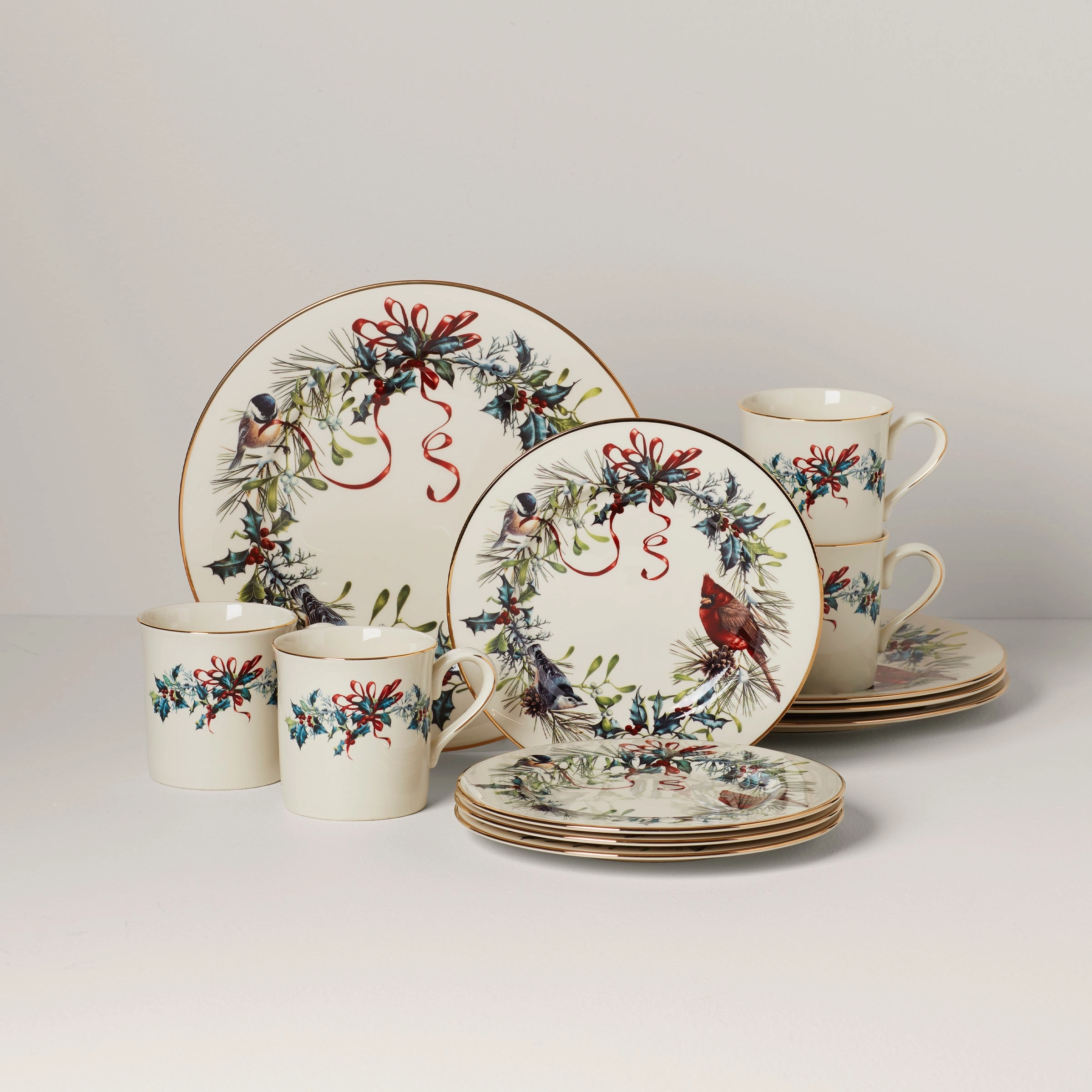 Winter Greetings 12-Piece Dinnerware Setmodern kitchen decor ,kitchen dinner set ,dinnerware 