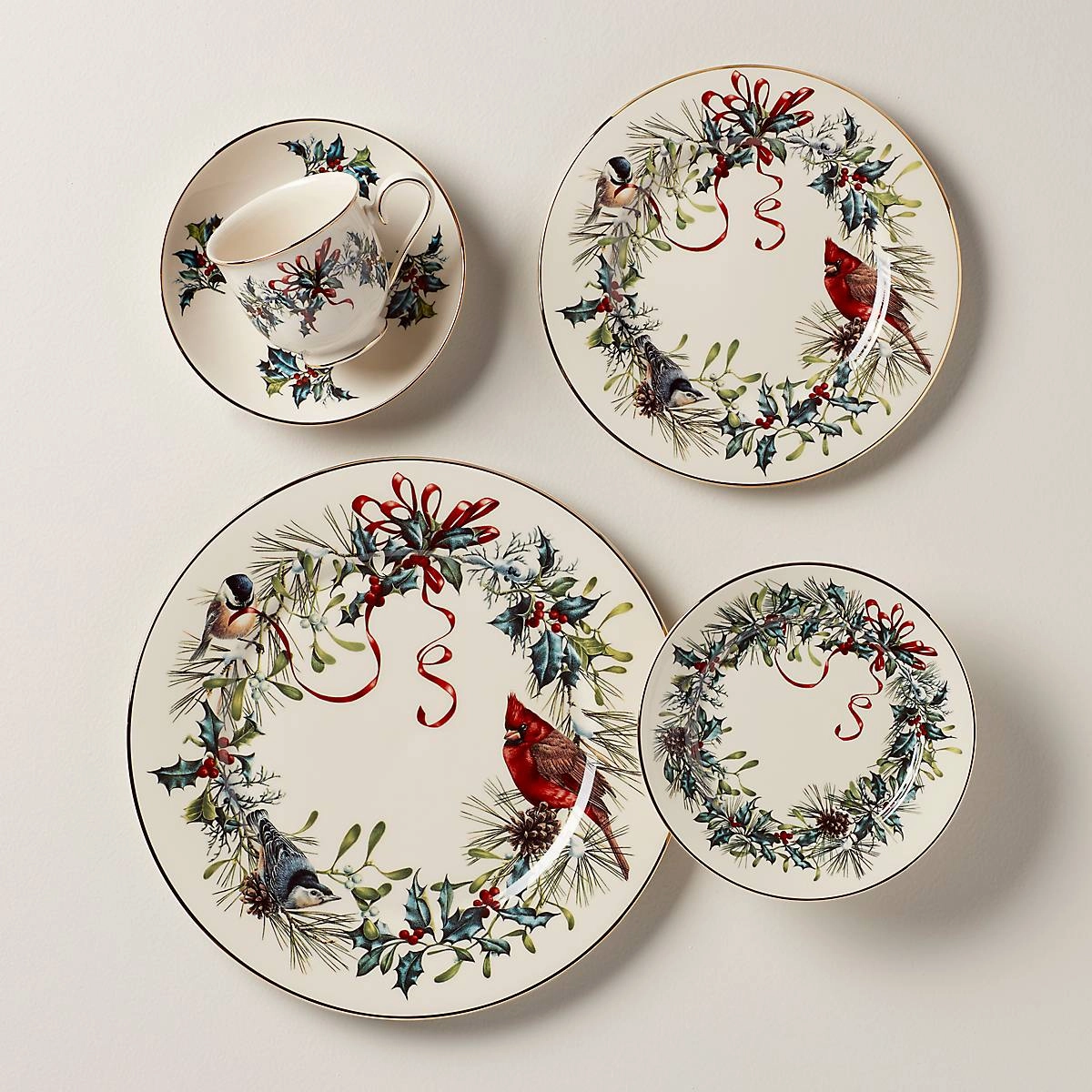 Winter Greetings 5-Piece Place Settingmodern kitchen decor ,kitchen dinner set ,dinnerware 