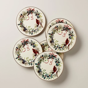 Winter Greetings 6-Piece Salad Plate Setmodern kitchen decor ,kitchen dinner set ,dinnerware 