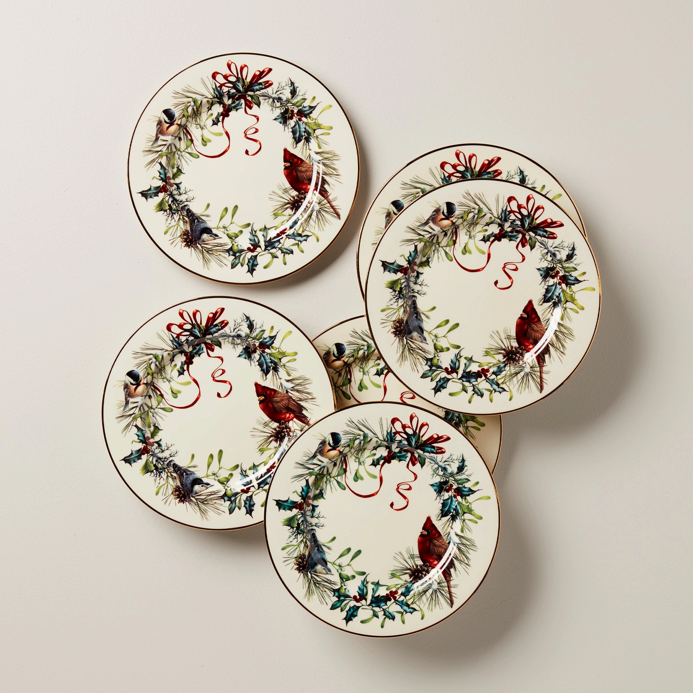 Winter Greetings 6-Piece Salad Plate Setmodern kitchen decor ,kitchen dinner set ,dinnerware 
