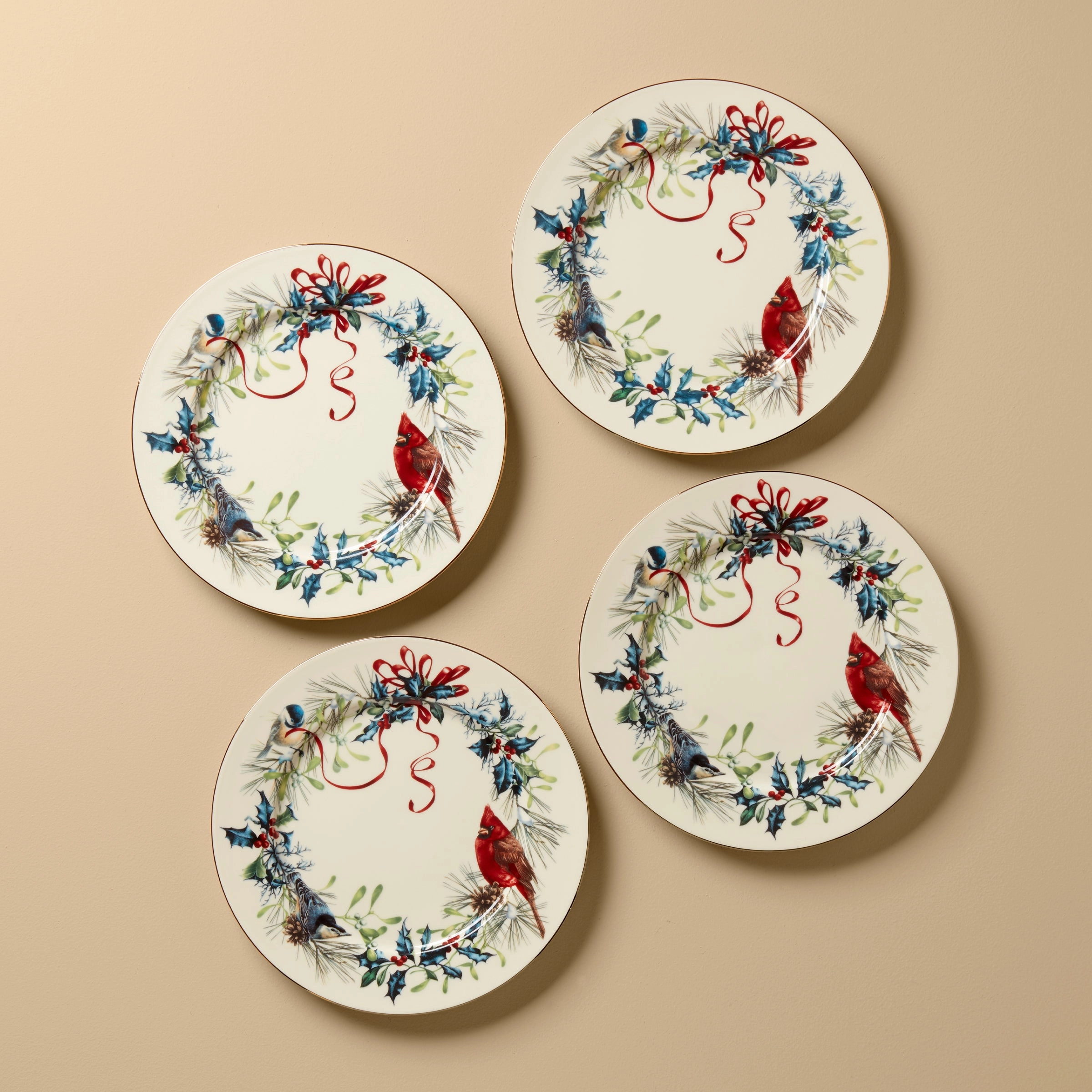 Winter Greetings Dinner Plates - Set of 4modern kitchen decor ,kitchen dinner set ,dinnerware 