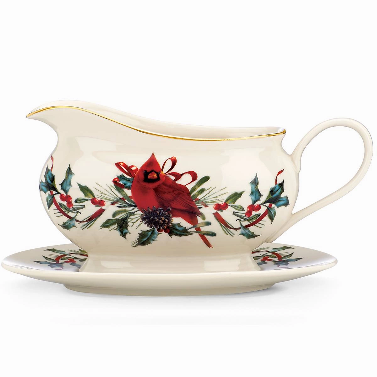 Winter Greetings Gravy Boat & Stand