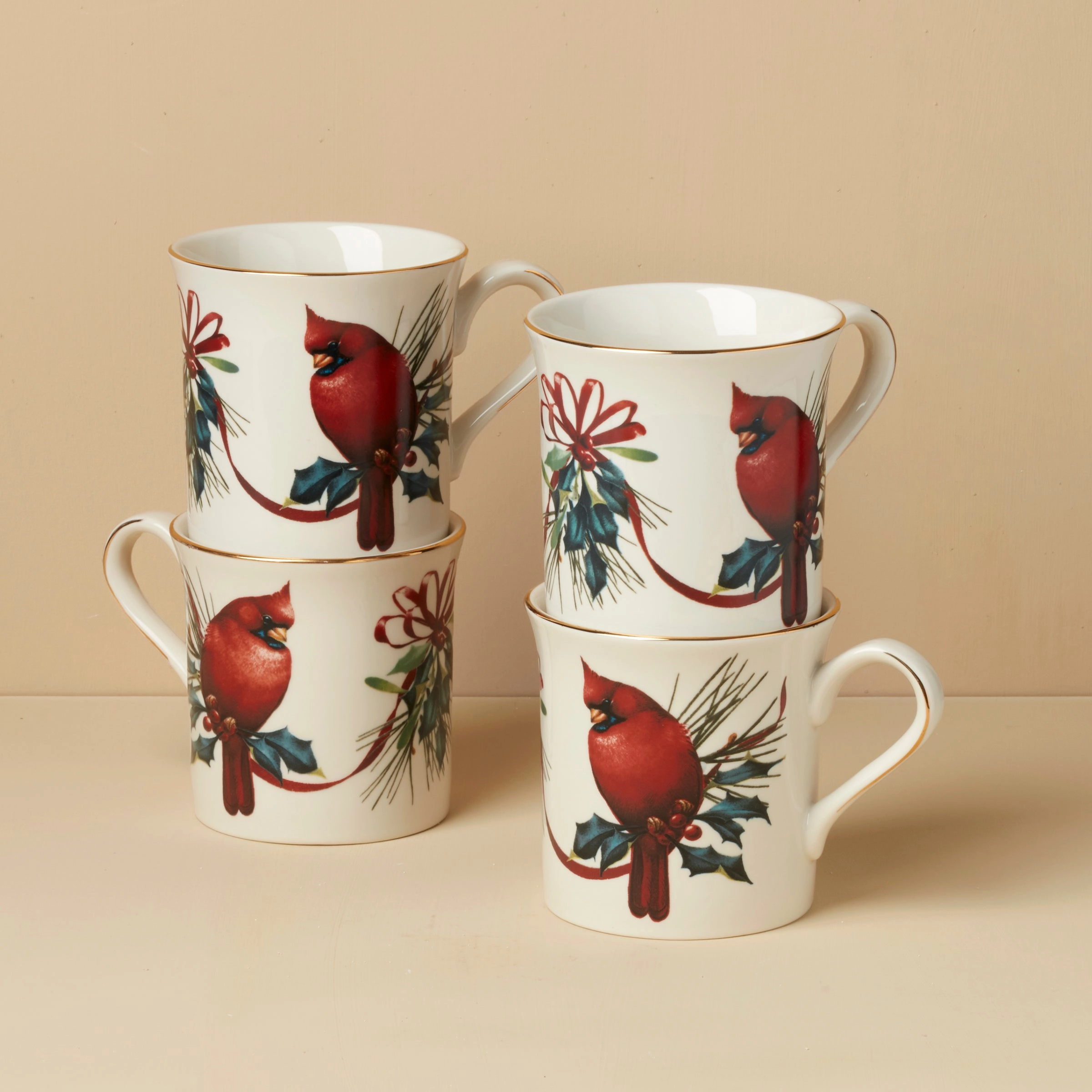Winter Greetings Mugs - Set of 4glass cups ,personalized mugs 