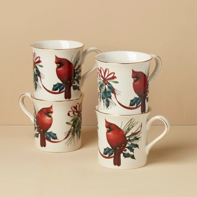 Winter Greetings Mugs - Set of 4modern kitchen decor ,kitchen dinner set ,dinnerware 