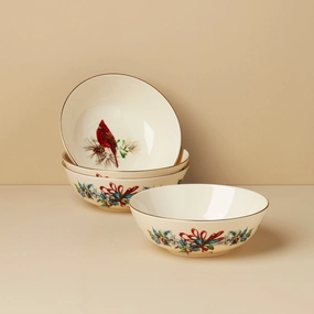 Winter Greetings Place Setting Bowls - Set of 4modern kitchen decor ,kitchen dinner set ,dinnerware 