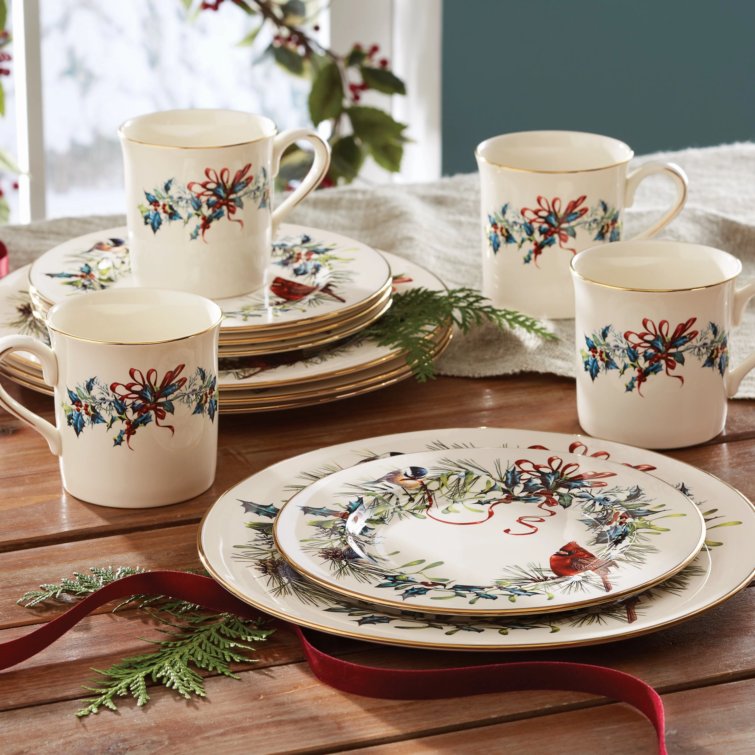 Winter Greetings Salad Plates - Set of 4