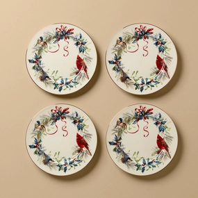 Winter Greetings Salad Plates - Set of 4modern kitchen decor ,kitchen dinner set ,dinnerware 