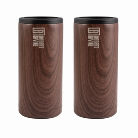 Wood Slim Coolers - Set Of 2glass cups ,personalized mugs 