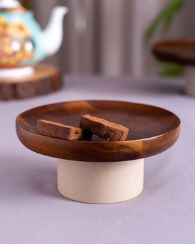 Wooden Rustic Round Cake Stand - Largemodern kitchen decor ,kitchen dinner set ,dinnerware 