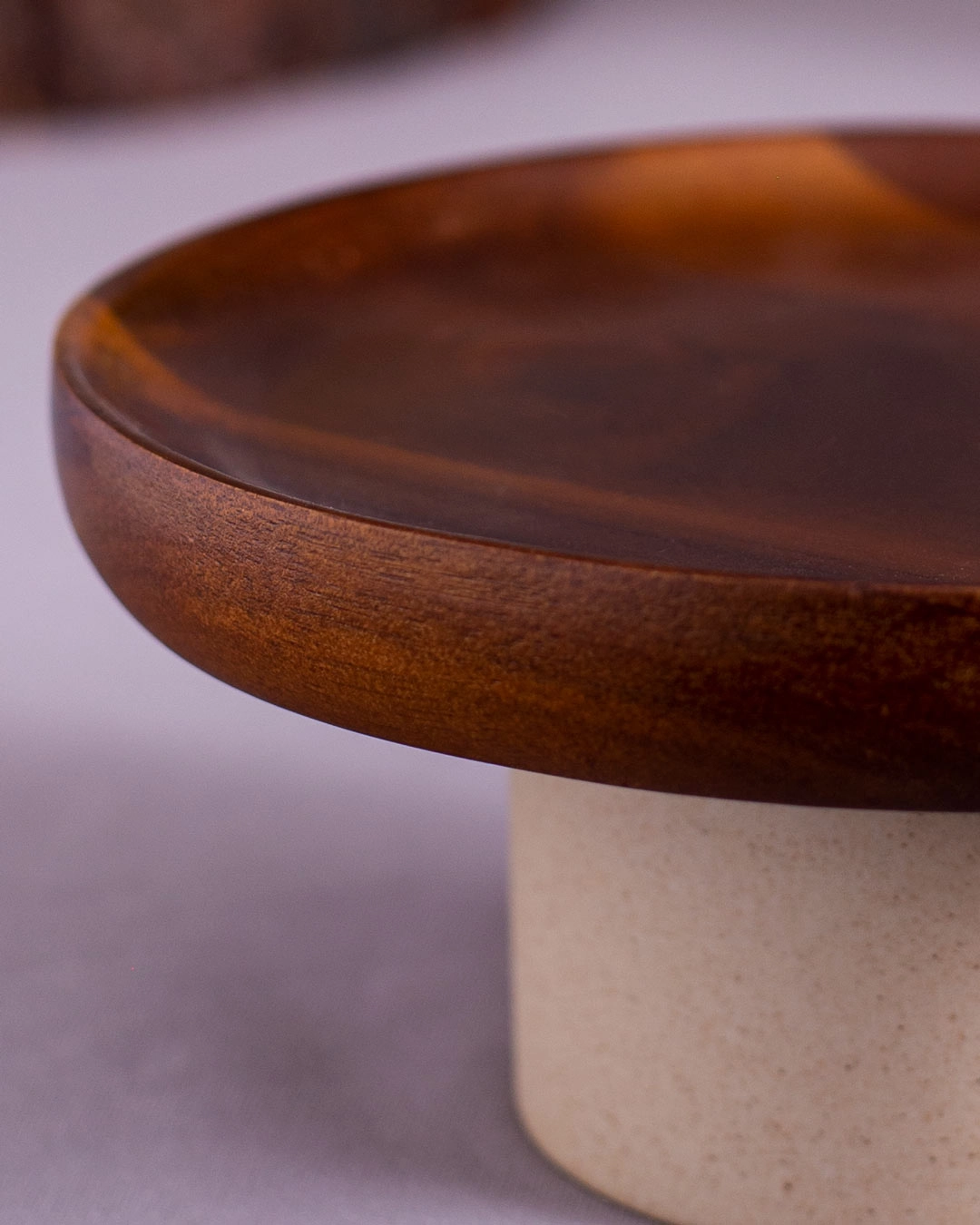 Wooden Rustic Round Cake Stand - Large