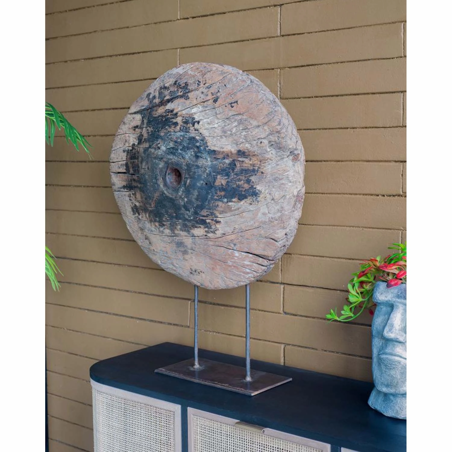 Wooden Wheel Sculpture