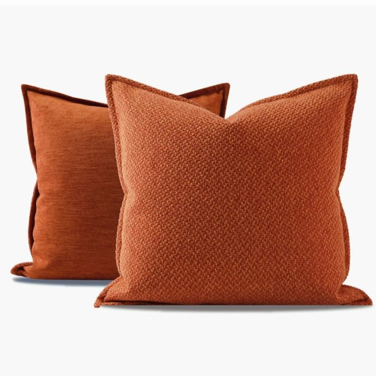 Woven Burnt Orange Throw Cushion