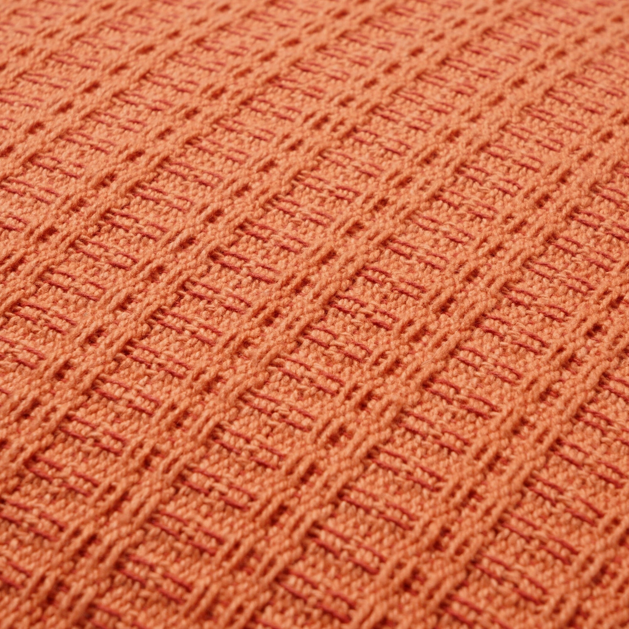 Woven Check Cushion Cover 450 X 450 Orange