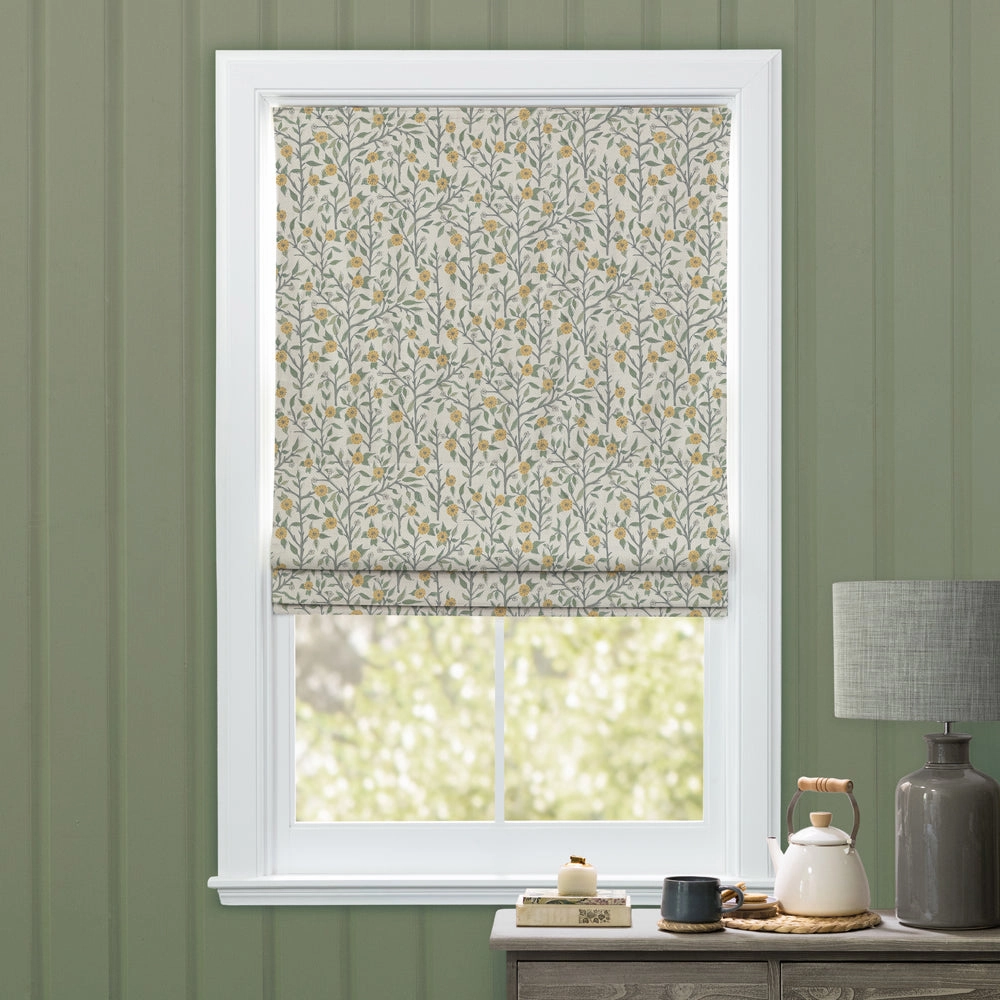 Yamuna Printed Cotton Made to Measure Roman Blinds Marigold