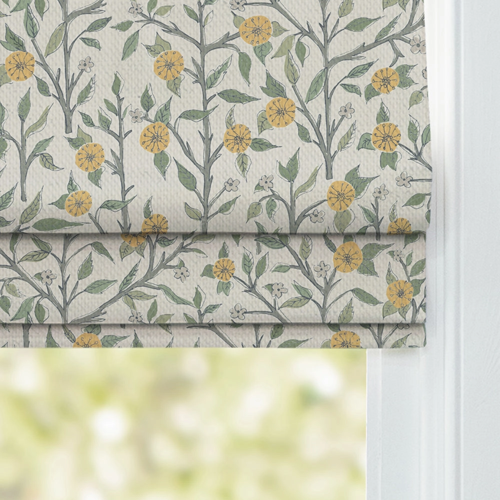 Yamuna Printed Cotton Made to Measure Roman Blinds Marigold