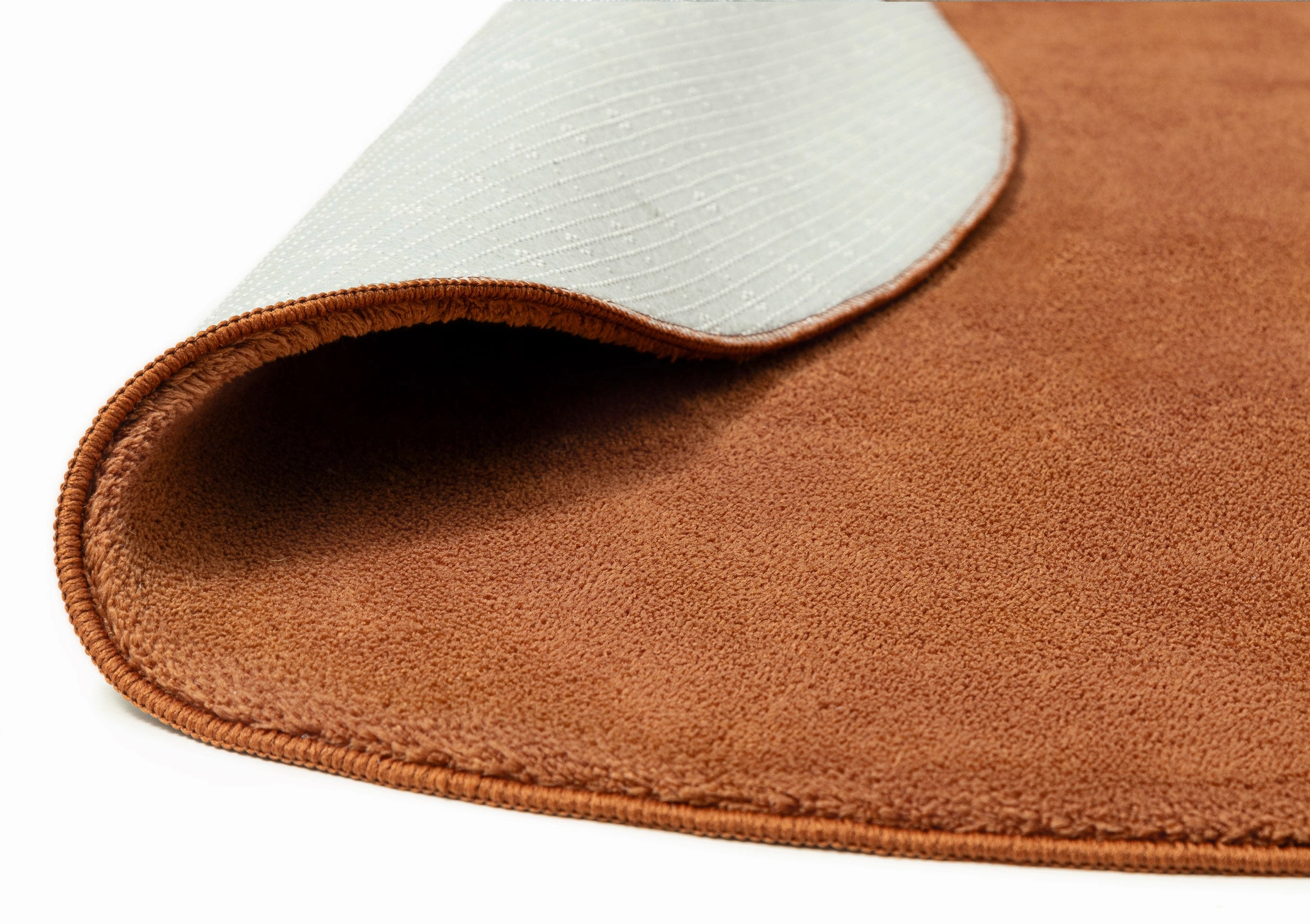 Yasha Terracotta Brown Irregular Round Washable Rug