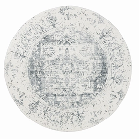 Yelina Cream and Grey Distressed Washable Round Rugmodern color block patchwork rug