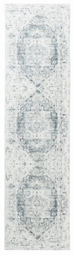 Yelina Cream and Grey Distressed Washable Runner Rugmodern color block patchwork rug