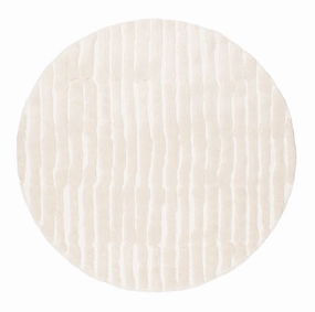 Yoanna Ivory Abstract Striped Round Rugmodern color block patchwork rug