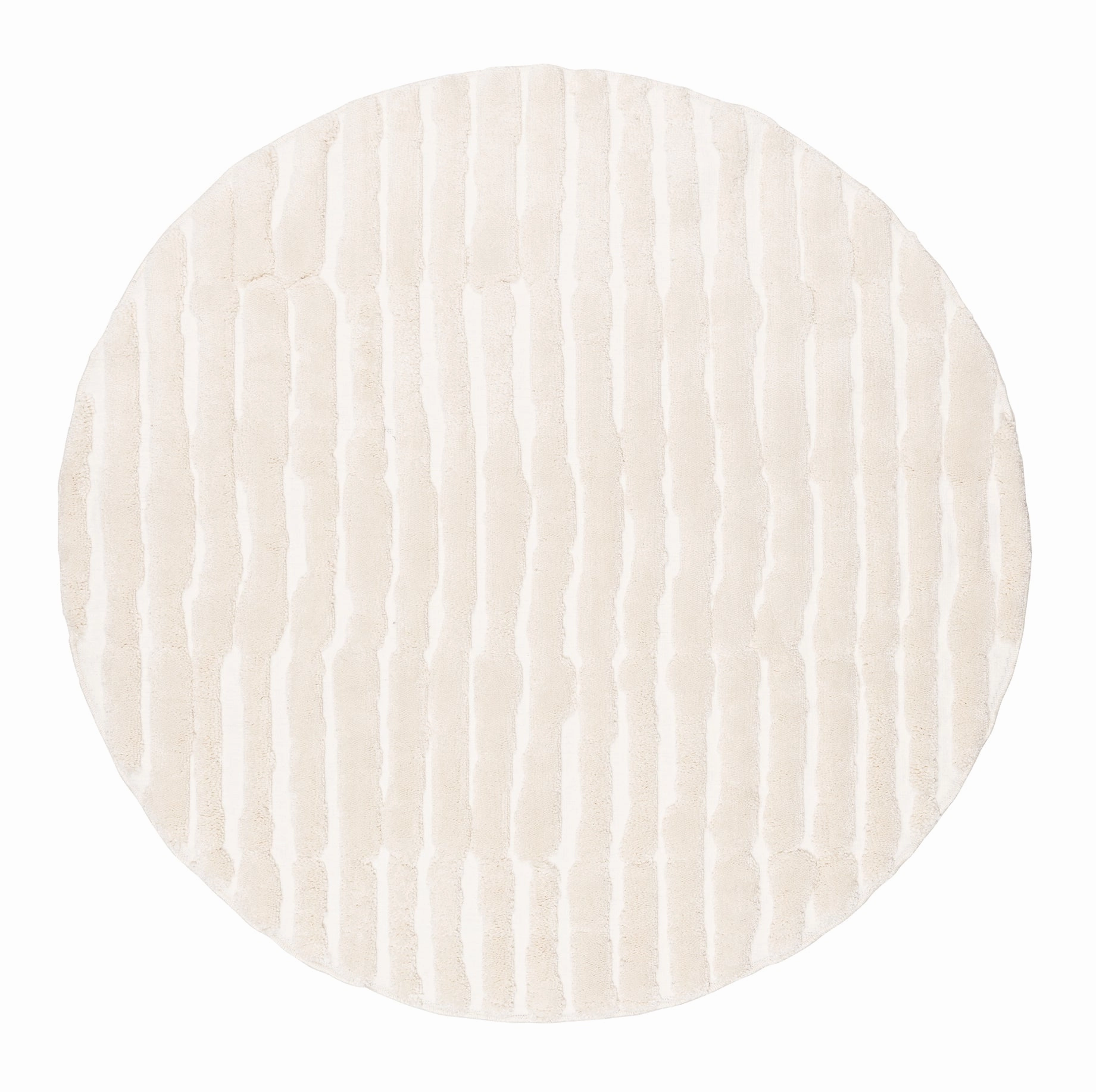 Yoanna Ivory Abstract Striped Round Rugmodern color block patchwork rug
