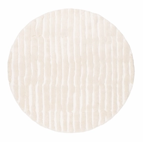 Yoanna Ivory Abstract Striped Round Rugmodern color block patchwork rug