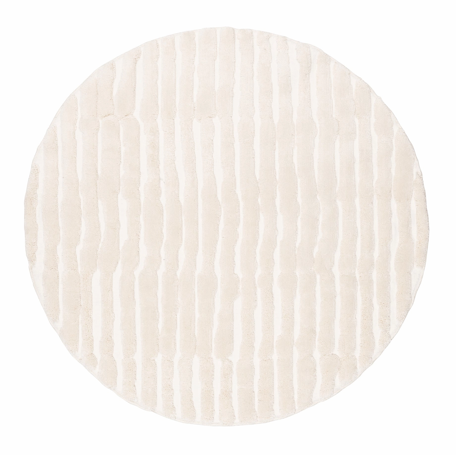Yoanna Ivory Abstract Striped Round Rugmodern color block patchwork rug
