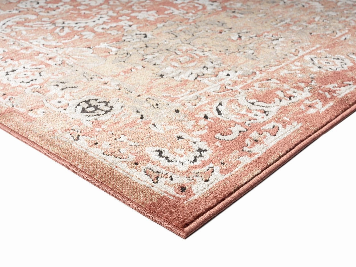 Yolanda Peach Terracotta Transitional Floral Motif Runner Rug *NO RETURNS UNLESS FAULTY