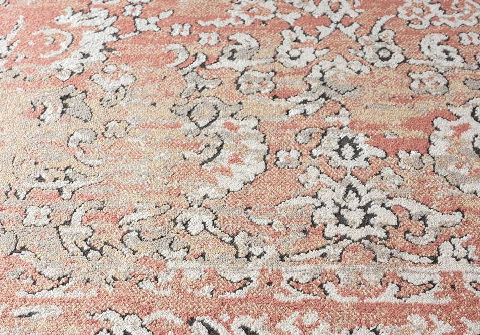Yolanda Peach Terracotta Transitional Floral Motif Runner Rug *NO RETURNS UNLESS FAULTY
