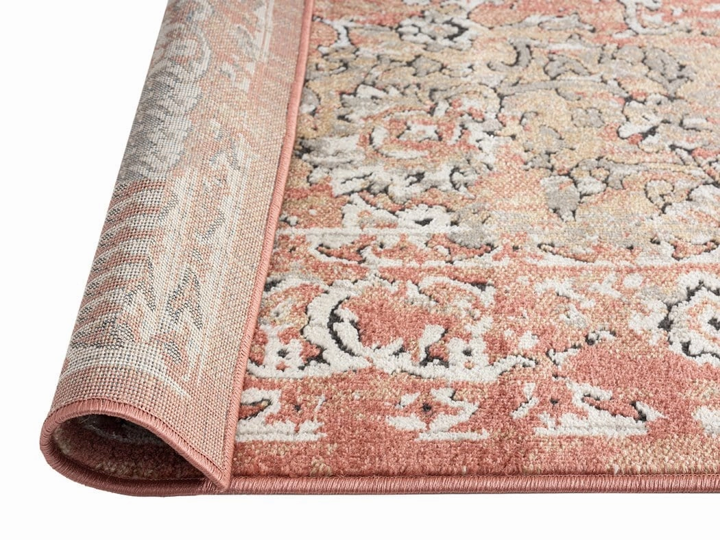 Yolanda Peach Terracotta Transitional Floral Motif Runner Rug *NO RETURNS UNLESS FAULTY