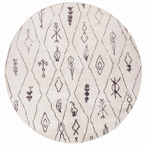 Yssa Brown Charcoal Plush Rollie Pollie Round Playmatmodern color block patchwork rug
