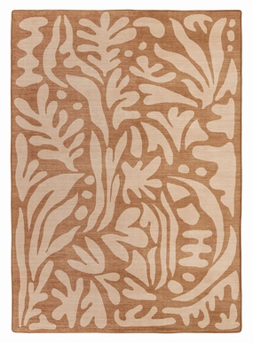 Yuri Brown Leaves Rollie Pollie Playmatmodern color block patchwork rug