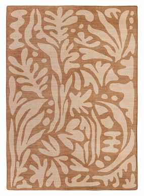 Yuri Brown Leaves Rollie Pollie Playmatmodern color block patchwork rug