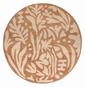 Yuri Brown Leaves Rollie Pollie Round Playmatmodern color block patchwork rug
