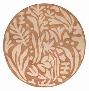 Yuri Brown Leaves Rollie Pollie Round Playmatmodern color block patchwork rug