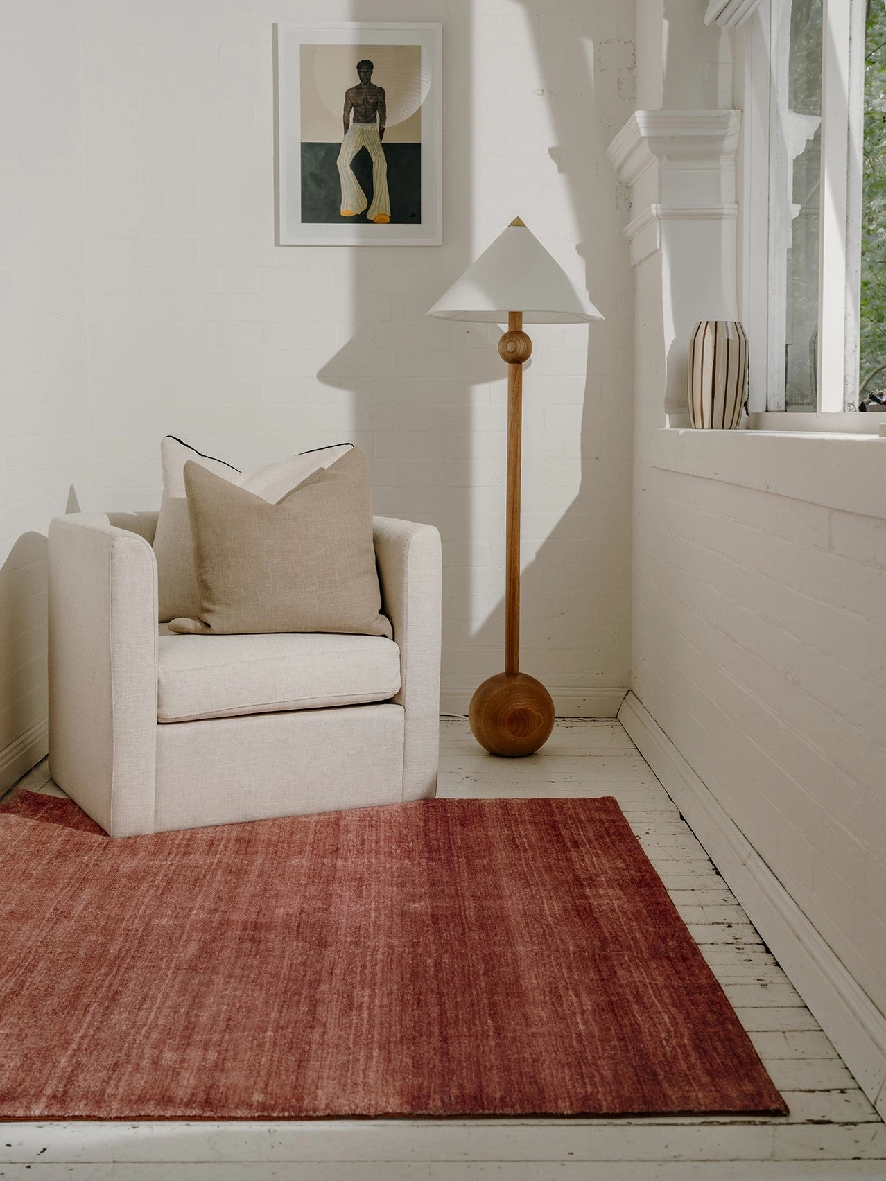 Yves Terracotta Sunset Minimal Washable Rug