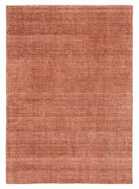 Yves Terracotta Sunset Minimal Washable Rugmodern color block patchwork rug