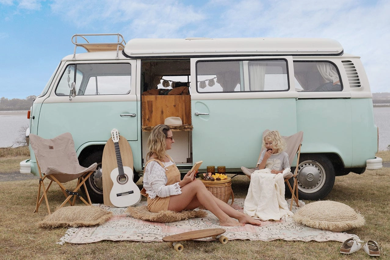Zaira Cream and Pink Boho Picnic Rug