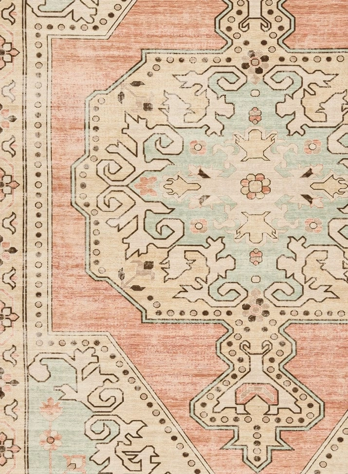 Zaira Cream and Pink Boho Picnic Rug