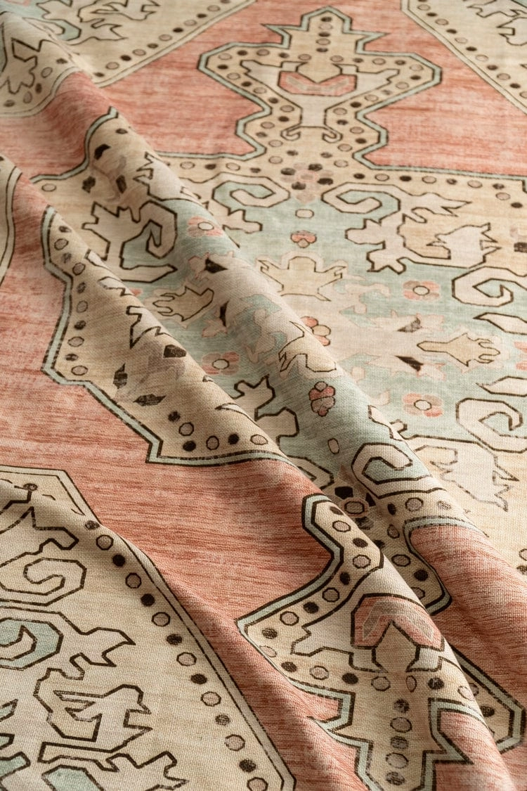 Zaira Cream and Pink Boho Picnic Rug