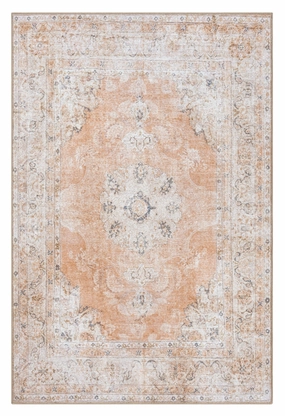 Zarina Orange and Beige Traditional Distressed Washable Rug *NO RETURNS UNLESS FAULTYmodern color block patchwork rug
