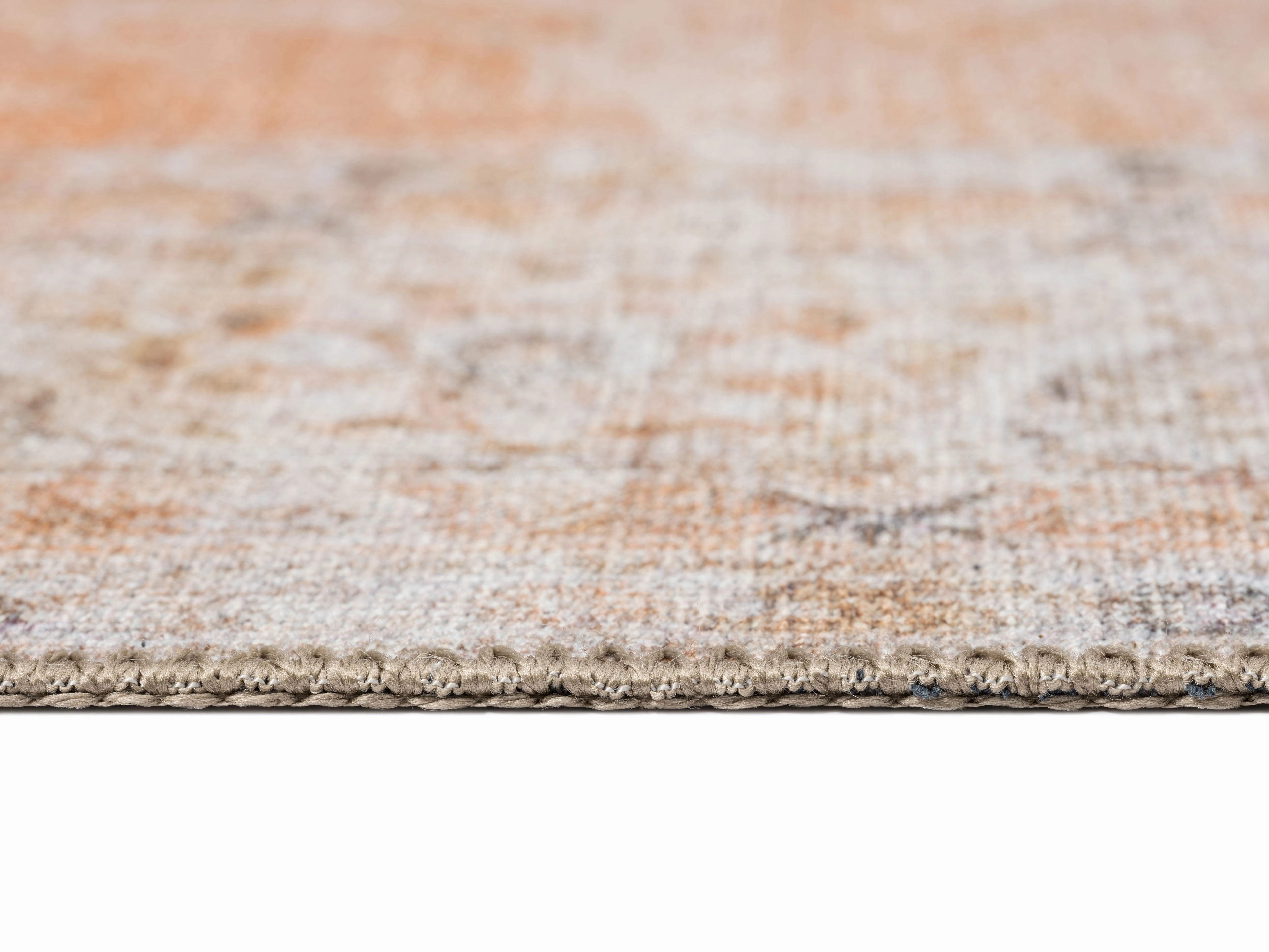 Zarina Orange and Beige Traditional Distressed Washable Rug *NO RETURNS UNLESS FAULTY