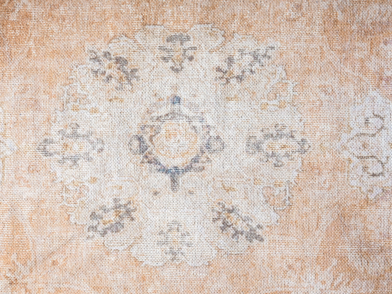 Zarina Orange and Beige Traditional Distressed Washable Rug *NO RETURNS UNLESS FAULTY